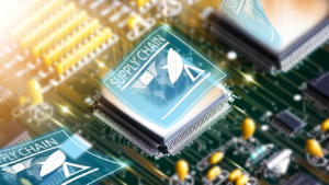 Image shows a computer motherboard that has adopted AI to enhance 'supply chain' digital solution
